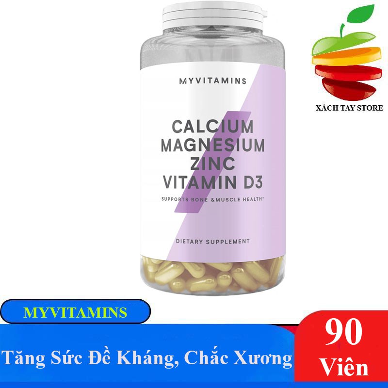 Viên Uống Tăng Sức Đề Kháng, Săn Chắc Xương Myvitamins Calcium Magnesium Zinc Vitamin D3 - 90 Viên | BigBuy360 - bigbuy360.vn