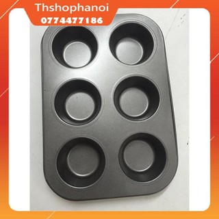 Khuôn cupcake 6 lỗ cống dính nướng bánh