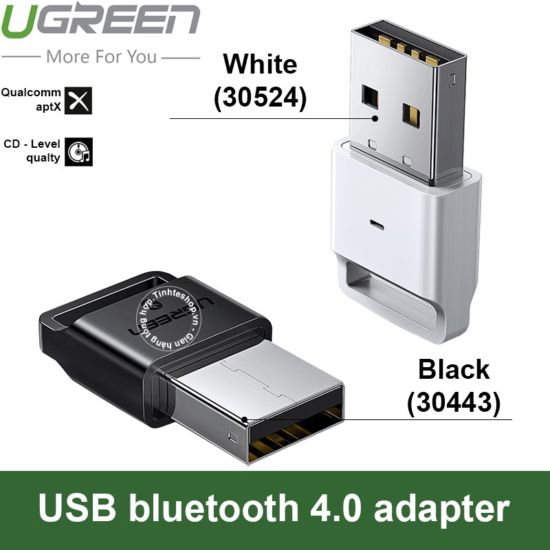USB Bluetooth 4.0 UGREEN 30443 Chính Hãng US192 màu trắng
