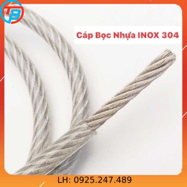 Cáp INOX 304 Bọc Nhựa Phi 5 - Phi 6 - Phi 8 cáp thép Sài Gòn
