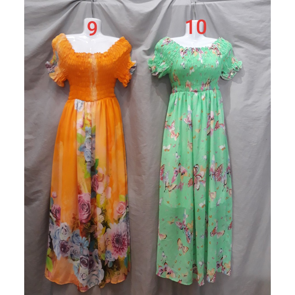 maxi trễ vai, đầm bẹt vai [trên 20 màu] | BigBuy360 - bigbuy360.vn