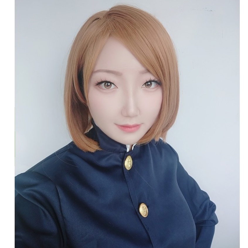 Wig/tóc giả cosplay Nobara Kugisaki màu cam nâu Jujutsu Kaisen Chú Thuật Hồi Chiến