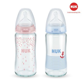 Bình sữa nuk thủy tinh 120-240ml núm ti silicone