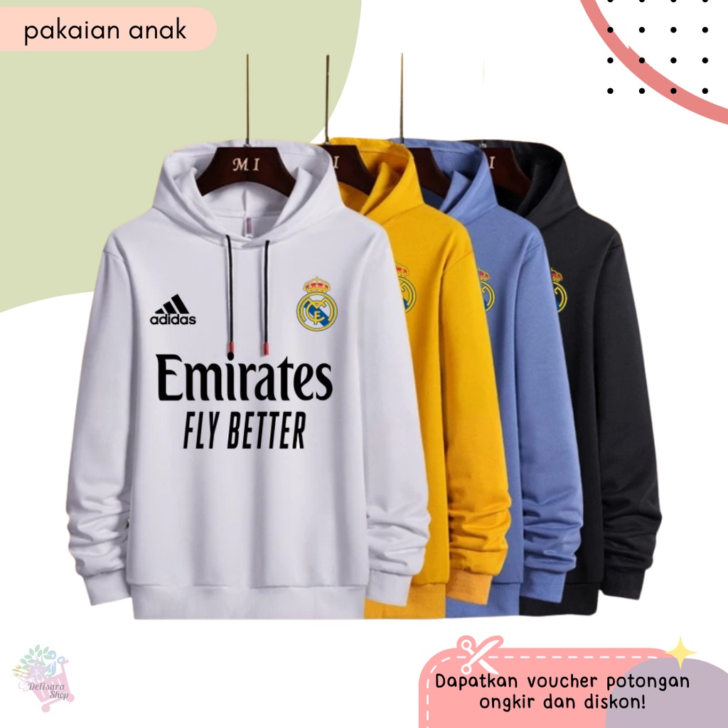 Áo Khoác Hoodie In Hình anime REAL MADRID ronaldo Nhập Khẩu Từ Hàn Quốc Cho Nam Nữ 3 4 5 6 7 8 9 10 13 14 15 Tuổi