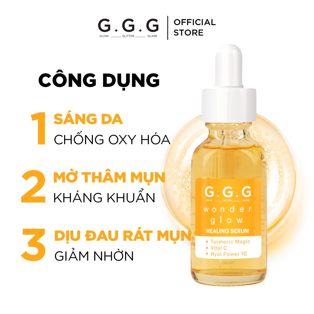 Tinh Chất Nghệ Dưỡng Sáng, Mờ Thâm, Ngừa Mụn GGG Wonder Glow Healing Serum 10ml