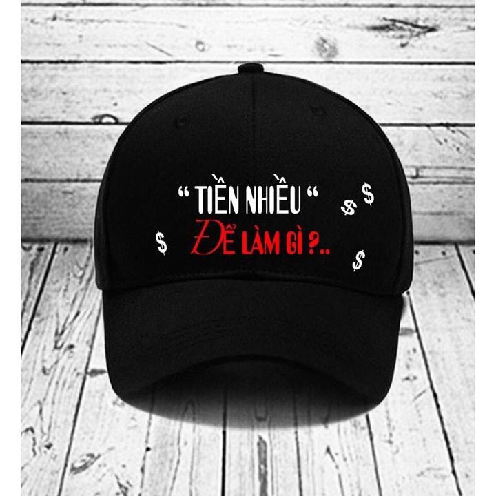 Nón Mũ lưỡi trai Unisex nam nữ thêu Tiền Nhiều Làm Gì làm từ vải 100% cotton thoáng khí