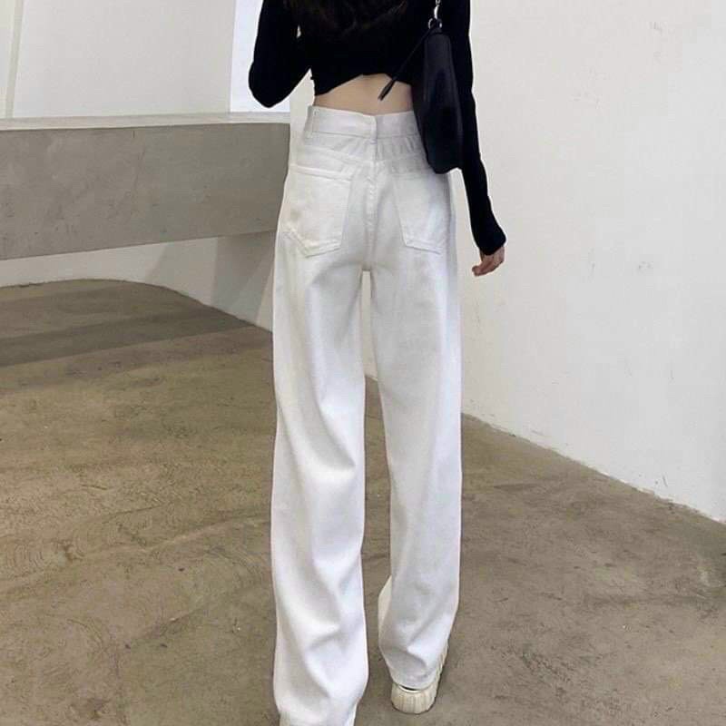 Quần bò nữ  Quần ống rộng suông dài unisex form rộng jean cá tính phong cách Ulzzang Hàn Quốc [FREESHIP] PHULA B18