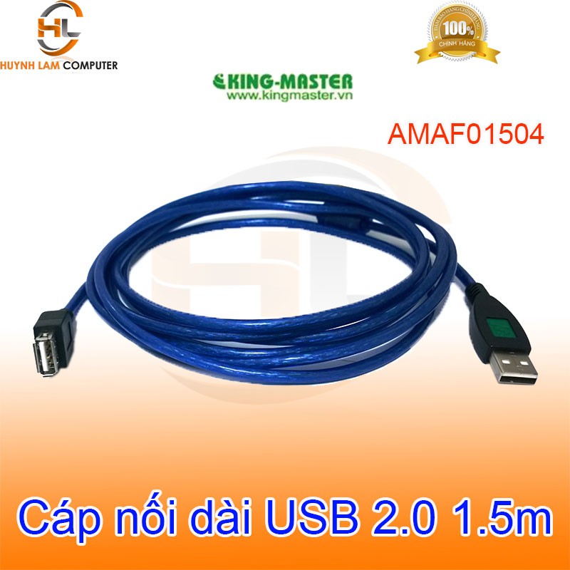 Cáp nối dài 1.5m USB 2.0 KingMaster AMAF01504 - Hãng phân phối