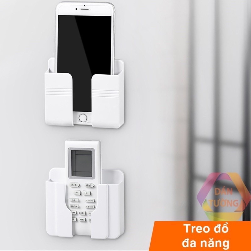 HỘP ĐỰNG REMOTE, ĐIỆN THOẠI VUÔNG CÓ LỖ CẮM SẠC DÁN TƯỜNG