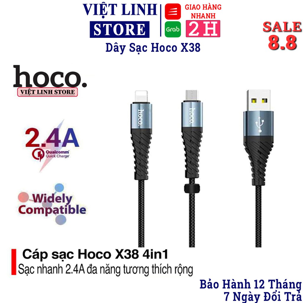 Dây cáp sạc Iphone/samsung/android, chống gẫy Hoco X38 Iphone Samsung - BH 12 Tháng - Việt Linh Store