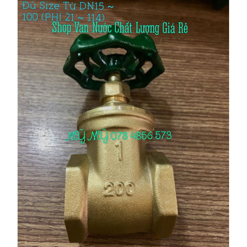 Van Cửa (Van Cổng, Van Khoá) Đồng PHI 21, 27, 34 (DN15, DN20, DN25 ) Nối Ren Hiệu SANWA ~ THÁI LAN 👍