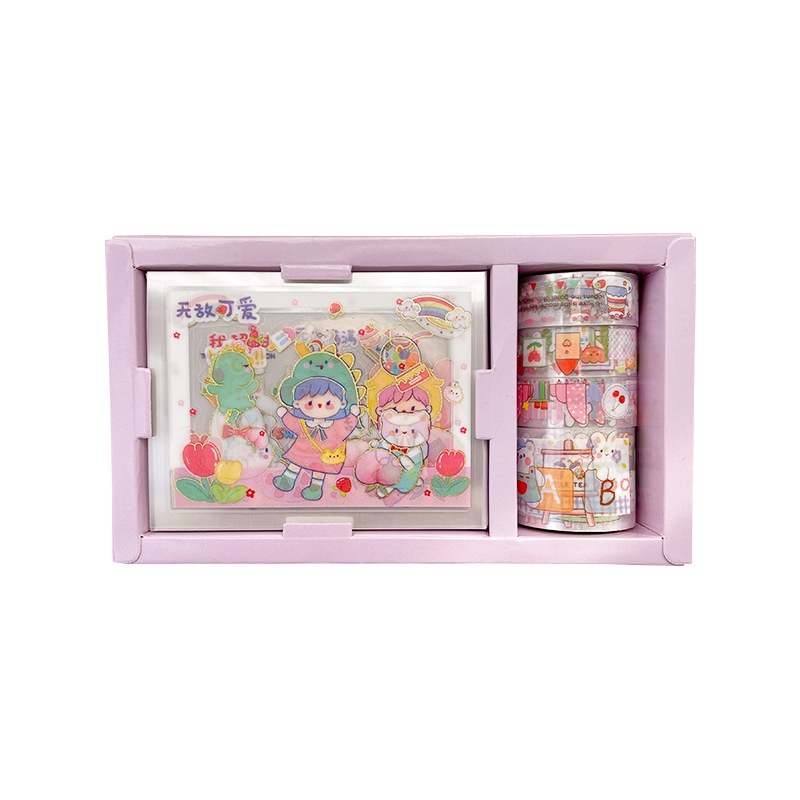 Set Băng Dính Washi Hình Nhân Vật Hoạt Hình Nhật Bản Trang Trí Thủ Công