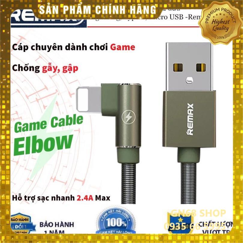 Cáp Sạc Iphone Chính Hãng Remax RC-119i - Dây Sạc Nhanh 2.4A Quặp Chữ L Chống Gãy Tiện Lợi Chơi Game, Xem phim Dài 1M