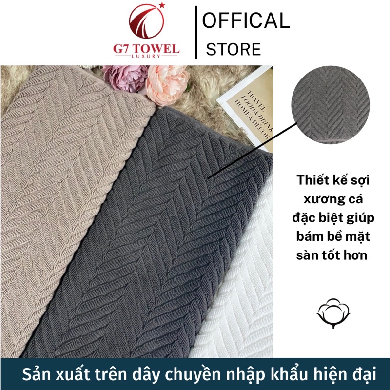 Thảm chân xương cá MOTTA FM250, 100% cotton nguyên sinh, kích thước 45 x 65 cm, 250 gram