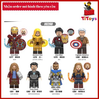 Minifigures Nhân vật siêu anh hùng End Game Captain America Thor Tony Stark Valkyrie -   Đồ chơi Lắp ghép Xếp hình X0260
