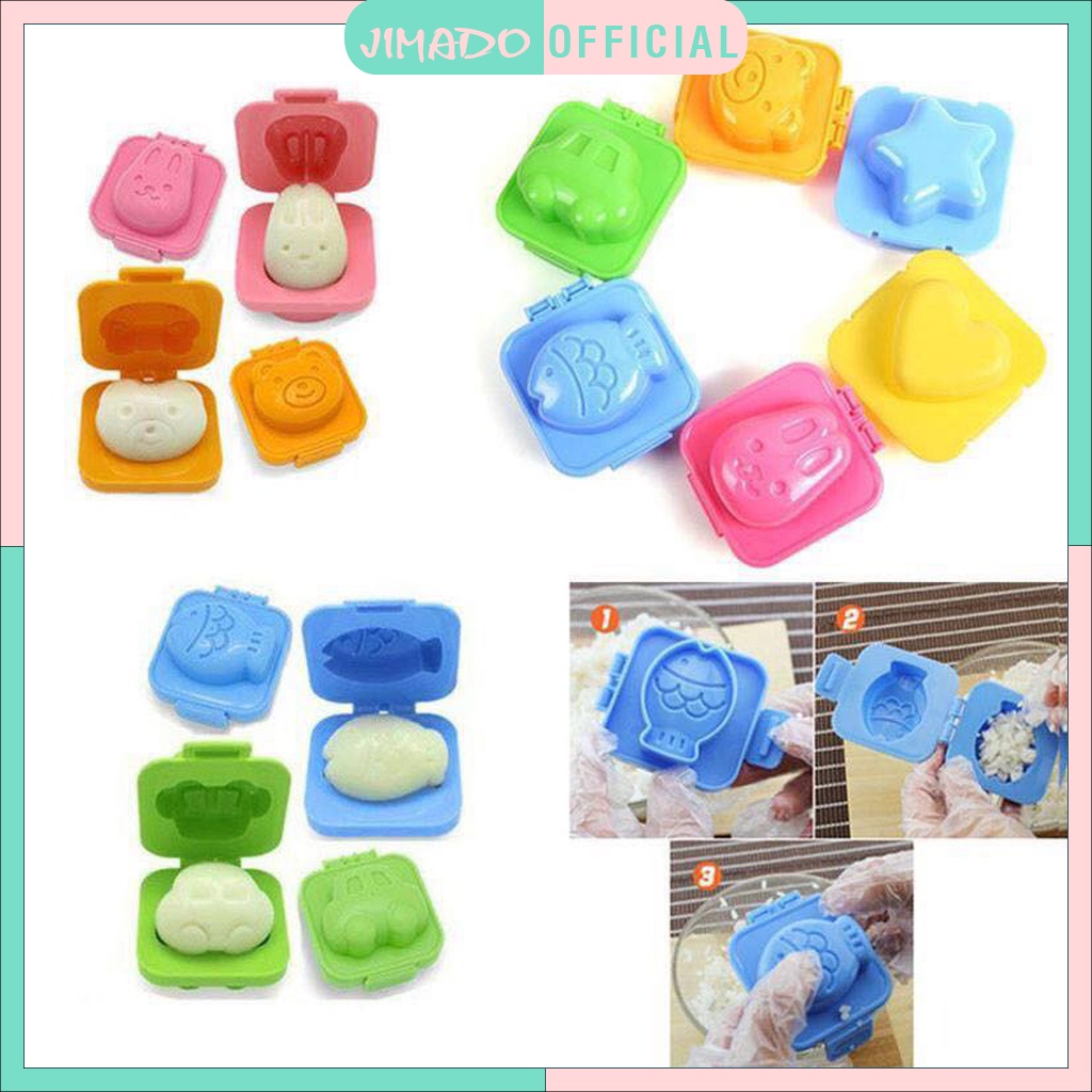 Khuân cơm bộ 6 khuôn tạo hình cơm trứng làm bánh cho bé ăn dặm nhiều hinh ngộ nghĩnh JIMADO D2.077
