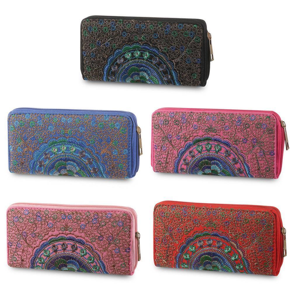 BSUNS Ví Dài Đựng Thẻ Thêu Họa Tiết Xinh Xắn Cho Nữ Giá Đỡ