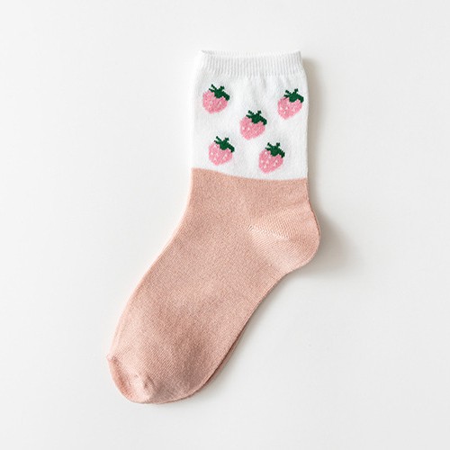 Vớ họa tiết trái cây cổ lửng phong cách Hàn Quốc dễ thương