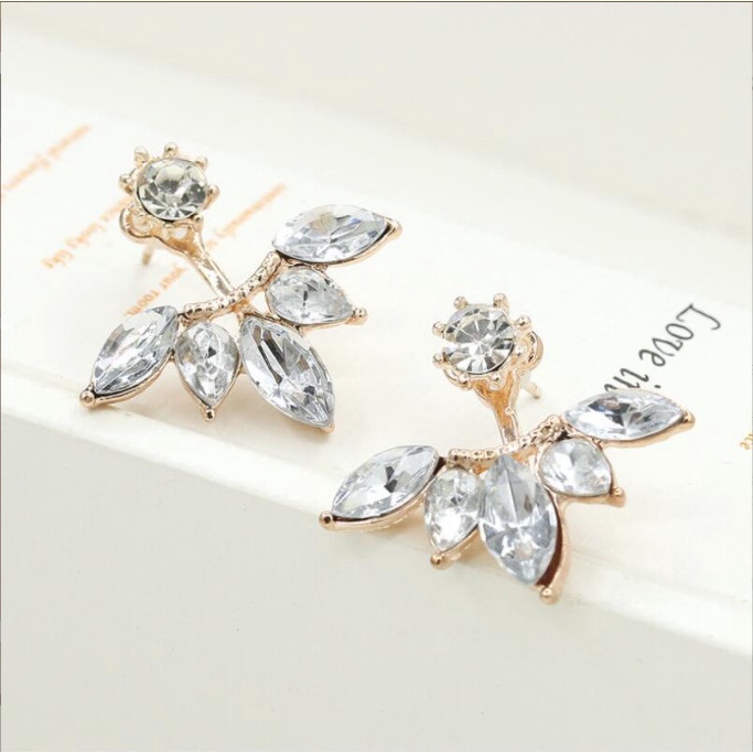 Bông tai nữ đính đá hình lá phong siêu xinh BAG U BTLAPHONG12