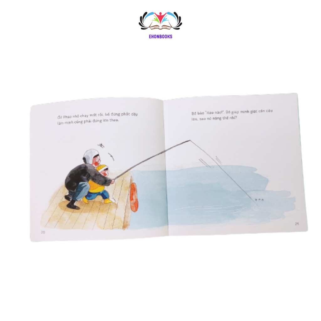 Sách Ehon cho bé 0 3 tuổi - Ehon Chúng Mình Lớn Rồi Đi Câu Cá Với Bố wabooks