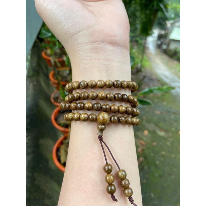 Vòng Tay Trầm Hương 108 Hạt - Chuỗi Tràng Hạt 108 / 6  -7 -8 li Trầm Tốc Việt - Trầm Hương Tự Nhiên