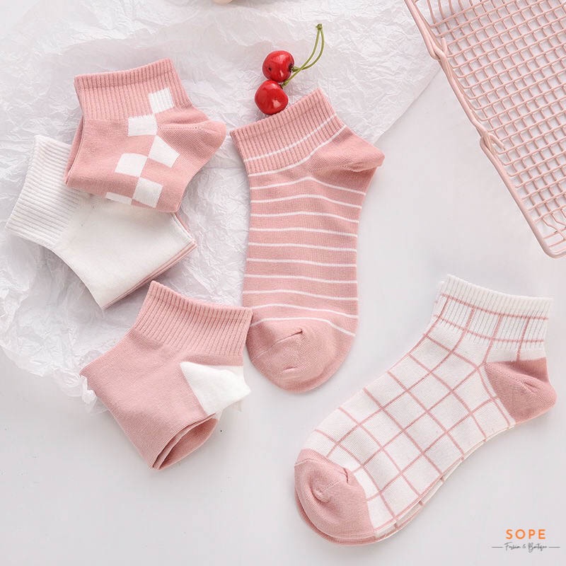 Tất cổ ngắn nữ nam chất liệu cotton co giãn bốn chiều, thoáng khí chống hôi chân - Sope Shop