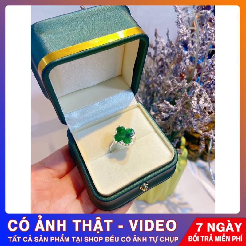 [FreeShip – Clip thật] nhẫn cỏ 4 lá sơn thuỷ [Khuyến Mãi Sốc]