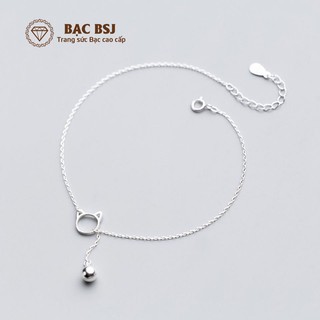 Lắc tay, lắc chân nữ bạc bsj s925 mặt mèo dễ thương
