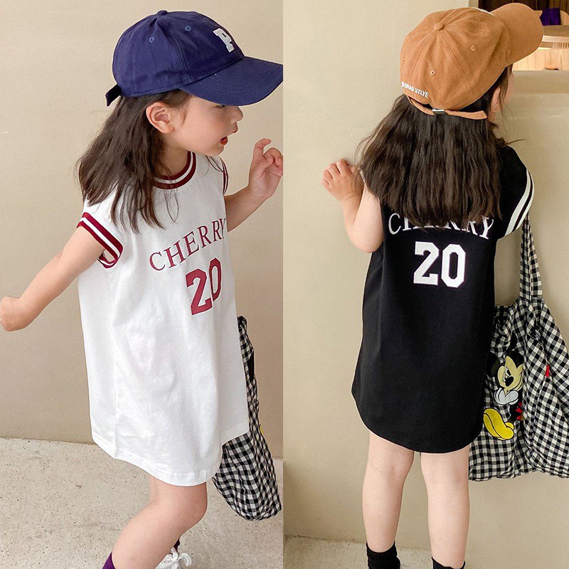 Đầm Thể Thao Sát Nách Thoải Mái Thời Trang Phong Cách Hàn Quốc Cho Bé Gái