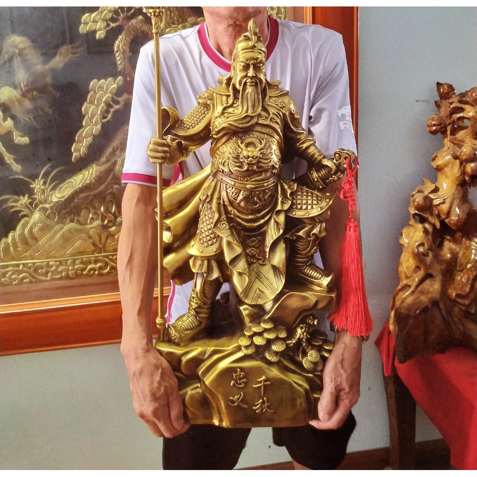 Tượng quan công vân trường bằng đồng thau cỡ siêu đại phong thủy Hồng Thắng