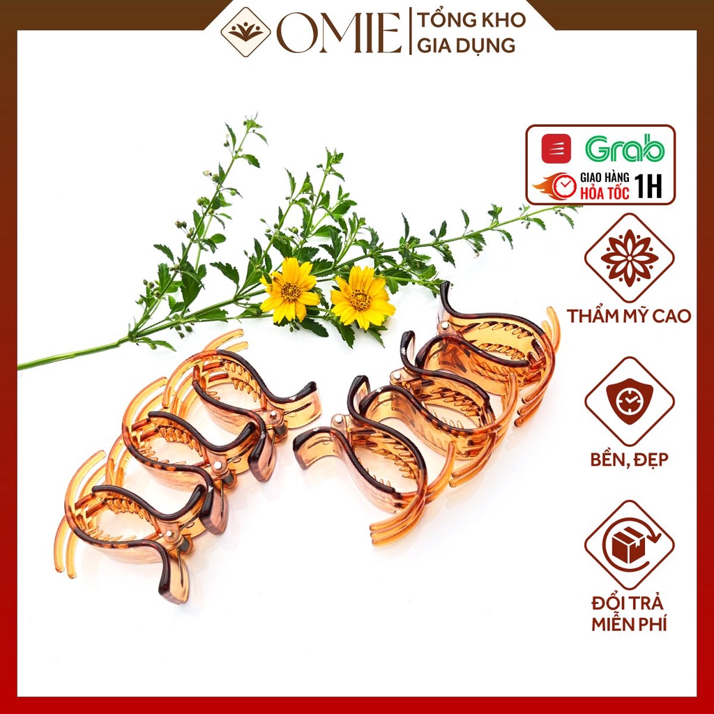 Kẹp tóc càng cua 5 răng 3 răng màu đen OMIE kẹp tóc càng cua Hàn Quốc nhiều màu tạo xoăn chống gãy