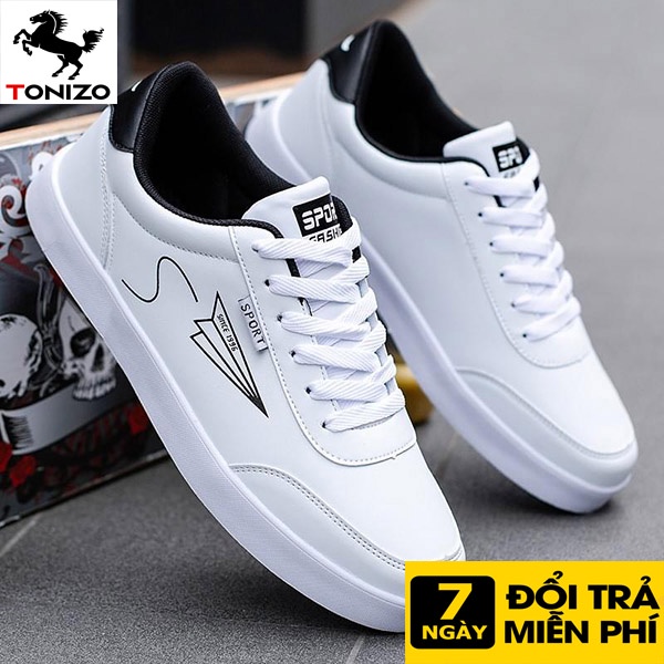 Giày thể thao nam Giày Sneakers  nam Tonizo ODN đế cao 3cm, trắng công tử hottrend