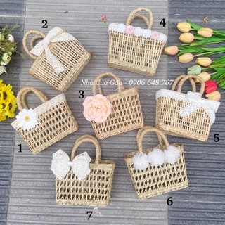 Giỏ cói đan size nhỏ siêu xinh ( ảnh thật )