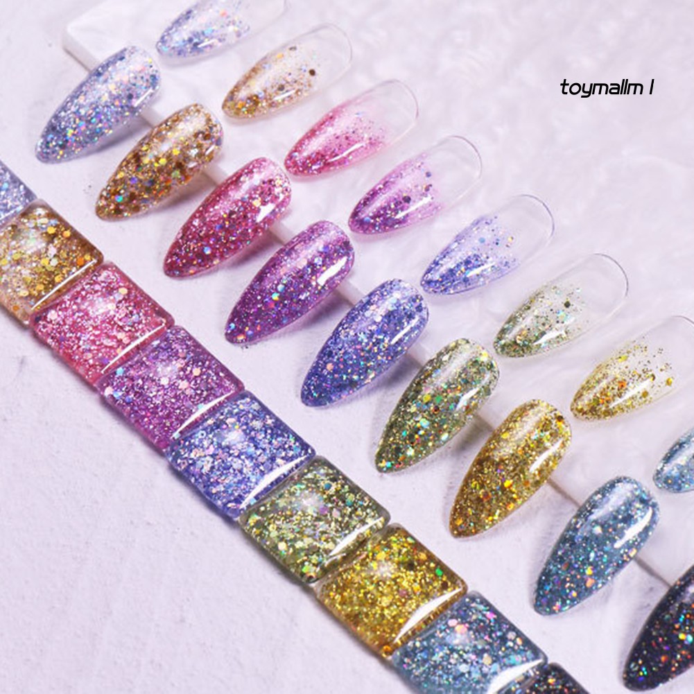 Lọ gel sơn móng kim tuyến 6ml trang trí lấp lánh nhiều màu sắc