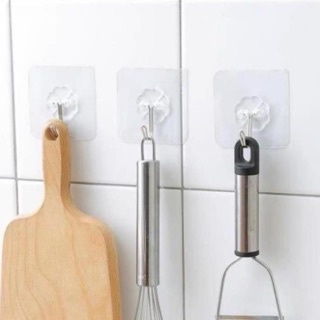 Móc Dán Tường Siêu Dính Trong Suốt Chịu Lực Tốt Treo Tường Chắc Chắn 6x6 cm