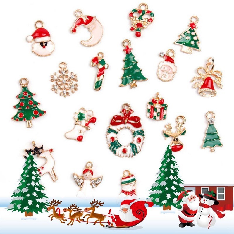 Set 19 Mặt Vòng cổ Trang Trí Cây Thông Noel DIY
