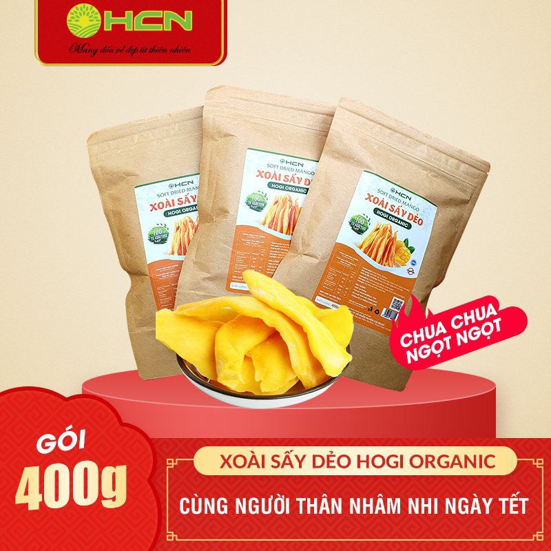 Xoài sấy dẻo hogi Organic 400g nguyên chất Ngon ăn là nghiện