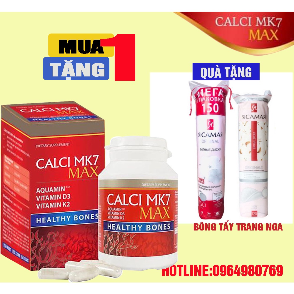 Canxi tảo đỏ tự nhiên Calci MK7 Max, tăng chiều cao tuổi dậy thì, bổ sung canxi vitamin d3 k2 cho bà bầu hộp 60 Viên