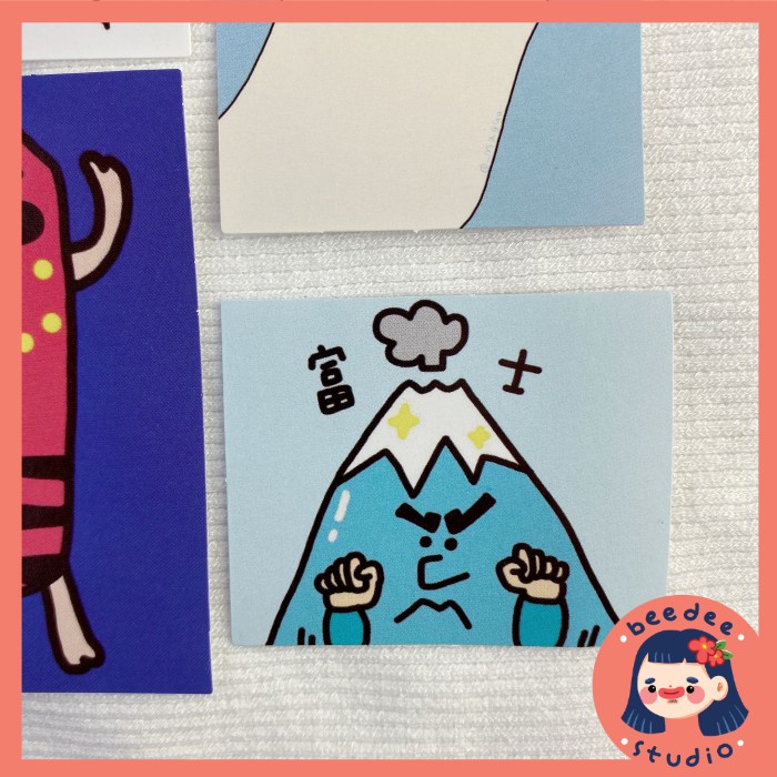 Set 20 sticker ngộ nghĩnh và dễ thương chủ đề Màu xanh Fuji