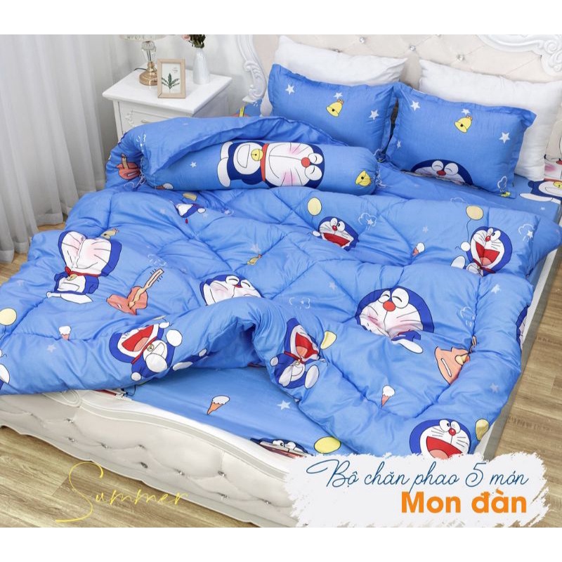 Bộ Chăn Phao 5 Món Ga Gối Poly loại 1 Chăn Bông Như Hình