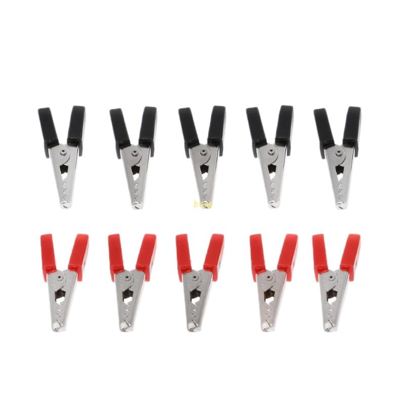 Set 10 Kẹp Cá Sấu Cách Điện 34mm Màu Đỏ / Đen