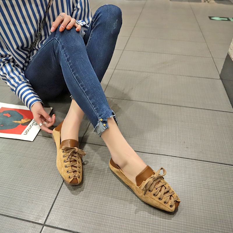 Giày búp bê đế bằng thiết kế thời trang mùa xuân hè phong cách Hàn Quốc mới cho nữ