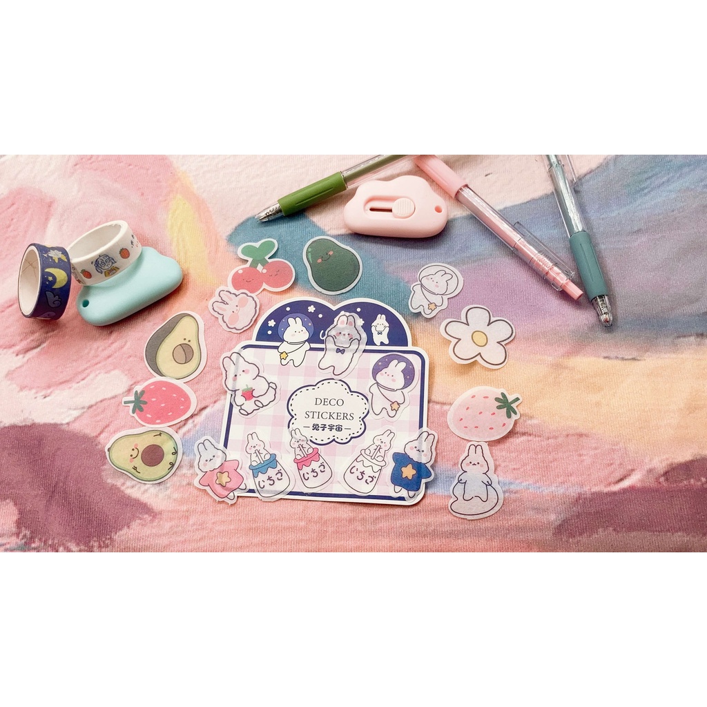 Set 35/30 nhãn dán nhiều hoạ tiết dễ thương tuỳ chọn dùng để trang trí sổ tay