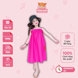 Váy 2 dây bé gái, đầm maxi cho bé thiết kế bèo ngực chất thô mềm siêu xinh siêu mát