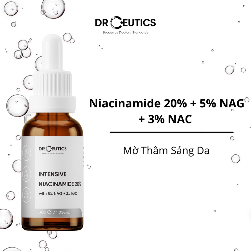 Tinh chất Niacinamide DrCeutics Intensive Niacinamide 20% Mờ Thâm Sáng Da (30g)