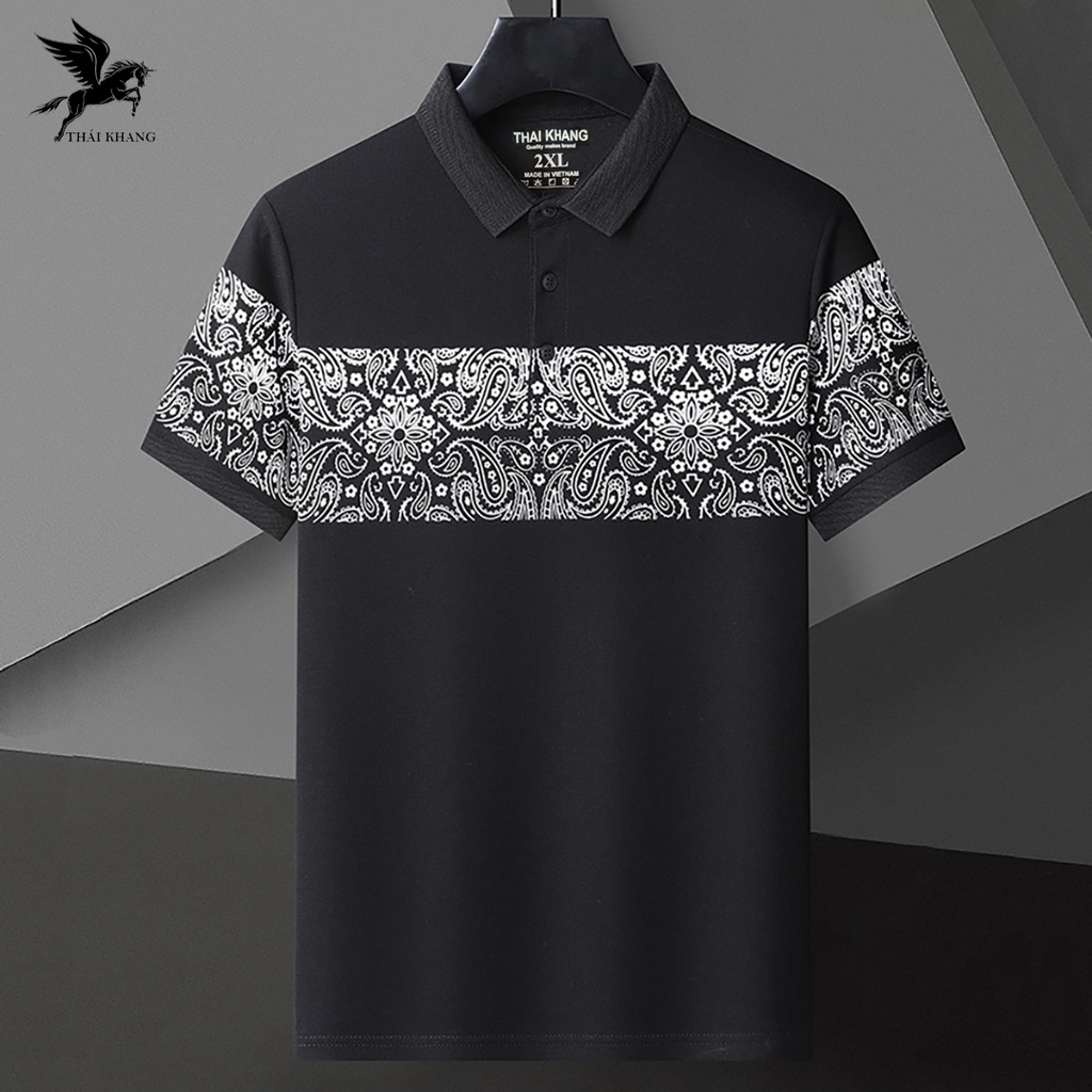 Áo polo nam THÁI KHANG vải cotton 100% siêu mát co dãn 4 chiều APOLO35