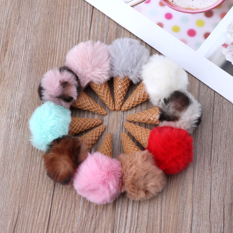 Mary☆Newborn Baby Photography Mink Fur Ice Cream Shape Props Tiny Photo Shoot Props Accessories