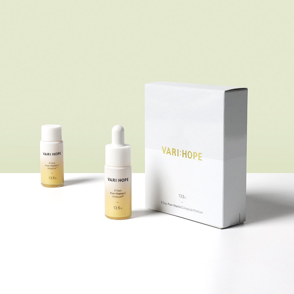 Combo 3 Sản Phẩm Làm Sáng Da, Mờ Thâm Nám VariHope 8 Days Pure Vitamin C (Toner 100ml + Serum 15ml + Kem dưỡng 50ml)