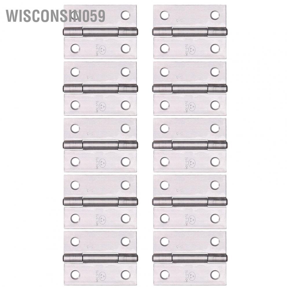 Wisconsin059 10Pcs 2in Hinge 304 Stainless Steel Spring Hinges Household Hardware Accessories for Door