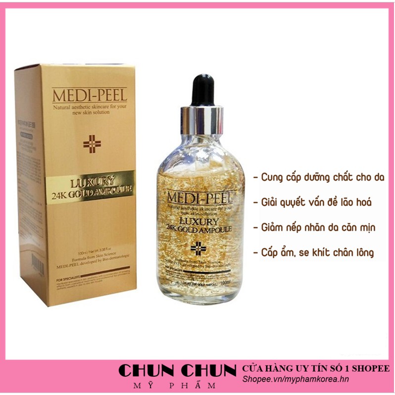 Serum vàng 24k Gold MEDIPEEL làm trắng da chống lão hóa tái tạo và săn chắc da Hàn Quốc 100ml